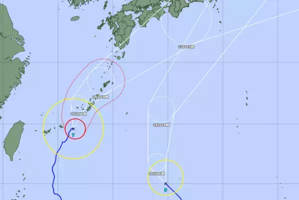 「【台風７号】沖縄本島地方全域に暴風警報　26日未明から朝にかけ最接近へ（午後9時14分）」の画像