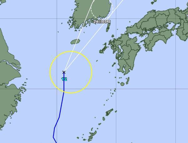台風12号、長崎県に接近へ　24時間雨量は180ミリの恐れ