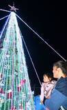 「電飾4万球　米軍基地前に巨大クリスマスツリーお目見え　沖縄・金武町　12月26日からは巨大門松に交代」の画像1