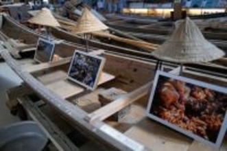 「写真甲子園」へ向けた軌跡　サバニ職人と交流、出会い通し成長を撮影　浦添工業高生の写真展、約50点を展示