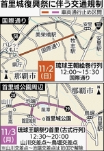 首里城復興祭できょう交通規制　11月2日・3日の両日　国際通りなどの那覇市内