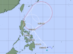 フィリピン沖の熱帯低気圧、ゆっくり西へ　あす24日朝には台風に発達か