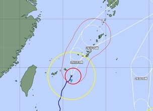 【台風7号】沖縄本島中南部4村と久米島町に暴風警報　あす明け方にも最接近か（25日午後4時22分）