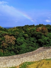 ［沖縄days］新春の虹に願い事　沖縄・今帰仁村今泊