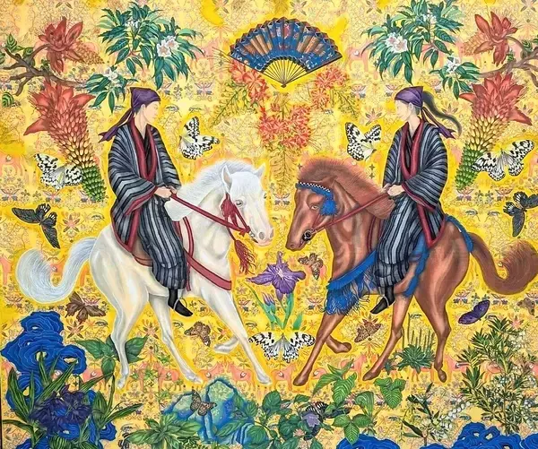 琉球競馬の復活描いた日本画で大賞　沖縄・北谷町の画家、仁添まりなさん　京都・鳥取で展示へ