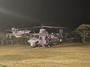 【速報】米軍UH1ヘリが名護・許田野球場に不時着　市民が練習中か、周辺に住宅も【動画あり】