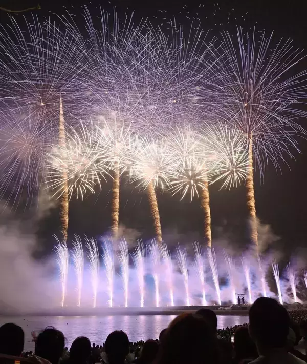 「「胸に響く迫力」　夜空彩る1万発の花火　宜野湾で琉球海炎祭、1万9600人魅了【動画あり】」の画像