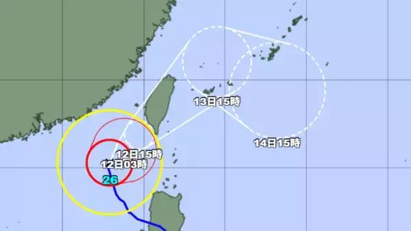 台風26号　13日に八重山で暴風恐れ　14日にかけ警報級の大雨、土砂災害の危険性も（11日午後3時現在）