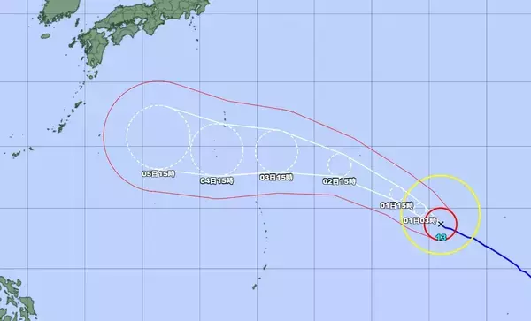 猛烈な台風13号　来週後半に沖縄接近の可能性も　最大瞬間風速80メートル