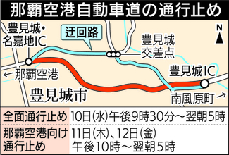 豊見城・名嘉地IC―豊見城IC間、12月10日から夜間通行止め　豊見城東道路の橋梁工事で3日間