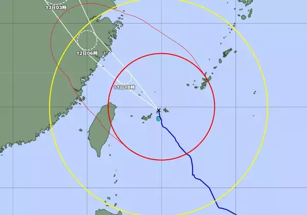 【台風9号】宮古・石垣に最も接近　与那国には正午に　最大瞬間風速60メートル予想　宮古島市に土砂災害警報（11日午前8時現在）
