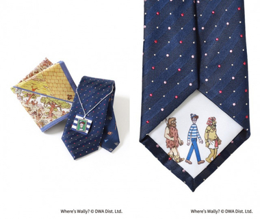 ウォーリーがネクタイとハンカチに潜む…クリスマスや忘年会のネタになる？　“遊べる”コラボネクタイ登場