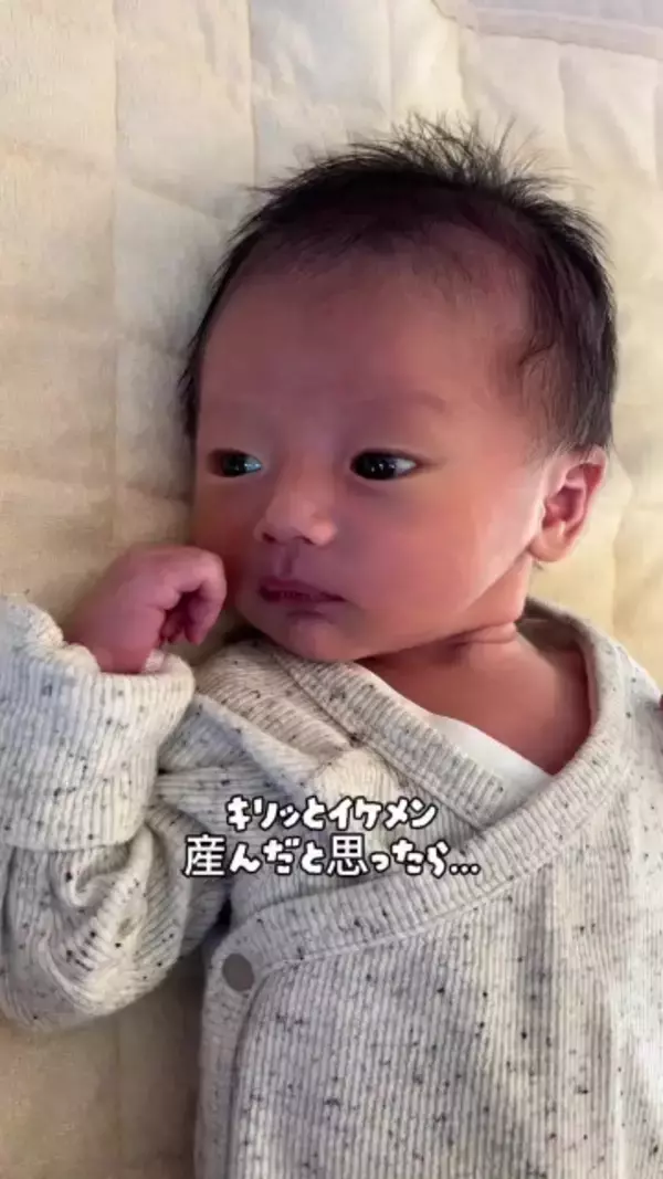 母「キリっと顔のイケメン産んだ！」と思ったら…5ヵ月後の姿に「え～っｗ！」「この成長がたまらない！」「ここからイケメンになるパターン」