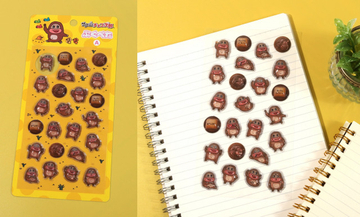 『サク山チョコ次郎』が立体シールになって登場　チョコジローの表情をぷっくり再現