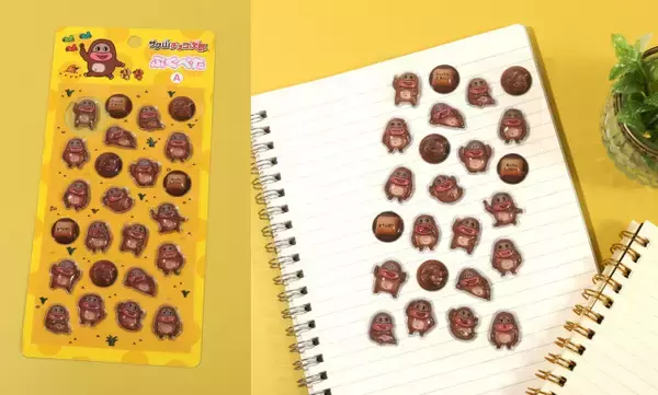 『サク山チョコ次郎』が立体シールになって登場　チョコジローの表情をぷっくり再現