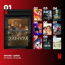 Netflix週間視聴ランキング（映画）：『ザ・ラストハウス』が1位、『リボンヒーロー』初登場8位【8/10/26 - 8/16/26】
