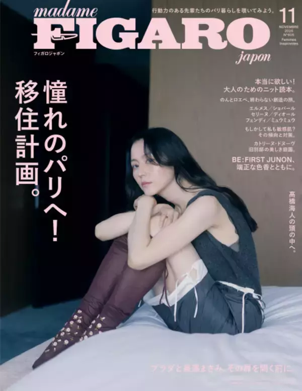 長澤まさみ、魅力的な視線とポーズで魅了　『フィガロジャポン11月号』表紙飾る