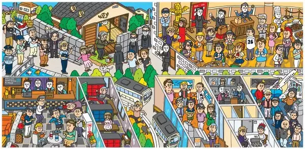 「『ライアーゲーム』サイゼリヤ間違い探しで話題のイラストレーターとコラボ　100個の嘘（間違い）イラスト公開」の画像