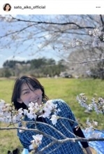 佐藤藍子、“長男＆次男＆末っ子”と春を満喫「フサフサモフモフさん達には、ちょうど良い季節」　愛犬たちとのお花見ショットに反響「にぎやかで楽しそうなご家族ですね」