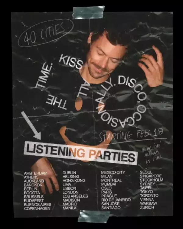 ハリー・スタイルズの新アルバムリスニングパーティーが世界40都市で開催決定　日本でも2・19に実施