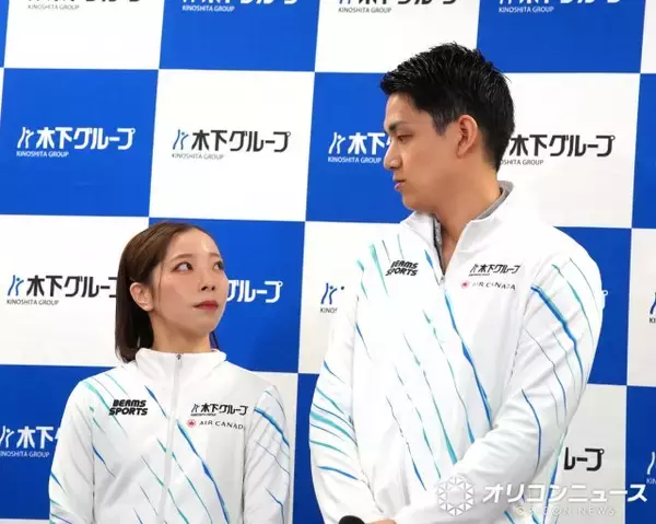 “りくりゅう”三浦璃来＆木原龍一、木下グループ入社式にサプライズ登場　パフォーマンス披露