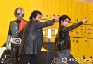 藤岡弘、藤岡真威人と初の同時変身を披露「いい思い出をいただいた」　共に仮面ライダー1号／本郷猛を演じる