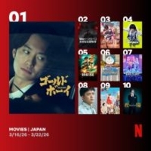 Netflix週間視聴ランキング（映画）：『ゴールド・ボーイ』初登場1位、『超かぐや姫！』『新幹線大爆破』など【3/16/26 - 3/22/26】