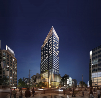 大阪・心斎橋に“感度の高い人”向けの最先端ビル誕生へ　存在感際立つビジュアル、高級ホテルなど発表【概要】