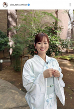 皆藤愛子、42歳の美貌が話題　爽やかな水色の浴衣姿に絶賛の声「艶やかでステキ」「超絶可愛い」