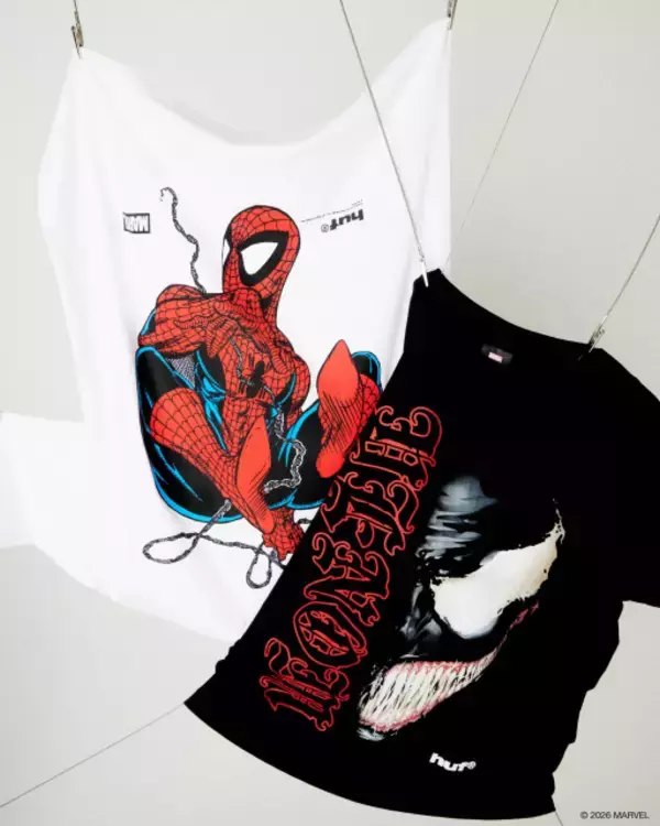 「HUF×スパイダーマン」新コレクション24日から発売　目玉はブラインドバッグ仕様のスケートデッキ