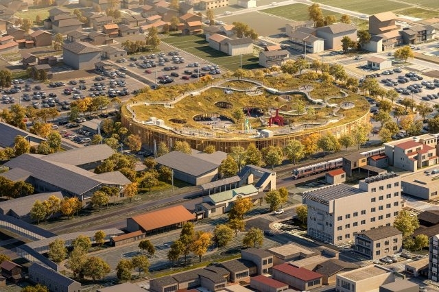 万博に続く円形屋根施設 飛騨に