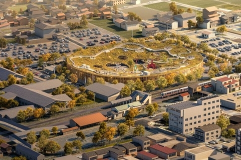 万博に続く円形屋根施設 飛騨に