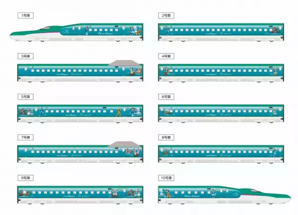 東京ディズニーシー特別仕様の新幹線登場　JR東で初、座席の枕にも装飾　使用される車両も発表　6・10から運行へ