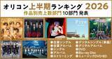 「【オリコン上半期】男性アーティスト躍進目立つ　作品別10部門独占＆8部門でTOP3まで男性アーティスト作品に」の画像1