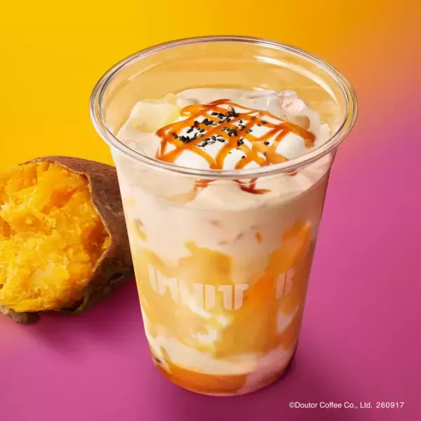 ドトールに秋の味覚“さつまいも”新作4種　安納芋の濃厚ドリンク＆紅はるかミルクレープなど