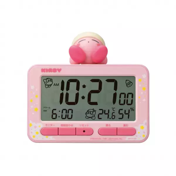 すやすや眠るカービィがちょこんと乗ったデジタル目覚まし時計が登場　ランダムに液晶に登場するワドルディも