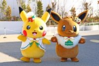 『ポケパーク カントー』開業　ピカチュウ、イーブイがテープカット