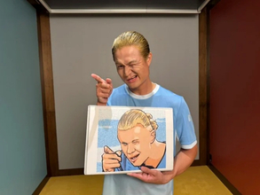 ティモンディ高岸、ハーランドになりきる　大ヒット応援ソング「Haaland（Ha Ha Ha）」“応援隊長”に就任