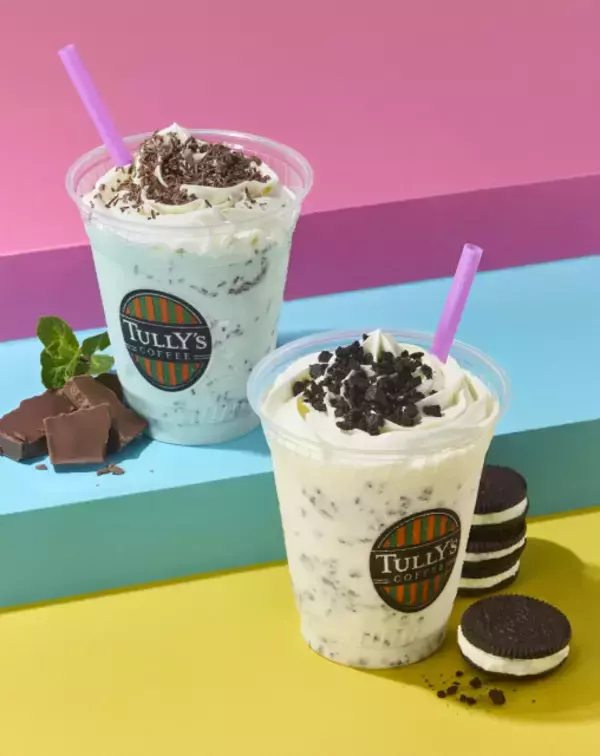 【きょうから】タリーズ史上初「チョコミントシェイク」＆「クッキー＆クリームシェイク」　“アイスクリーム”モチーフのドリンク2種登場