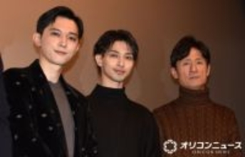 横浜流星、“無精ひげ”姿で『国宝』イベント登壇　吉沢亮＆李相日監督と“半年ぶり”再集結