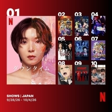 Netflix週間視聴ランキング（番組）：『ダウンタイム』3週連続1位、『スティール・ボール・ラン』2nd STAGEが初登場【9/28/26 - 10/4/26】