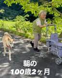「「賢いなぁ…」100歳2ヶ月おばあちゃんと愛犬の“ほのぼの散歩”が話題「なんて優しい風景」」の画像1