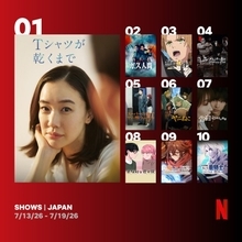 Netflix週間視聴ランキング（番組）：蒼井優、出演作が1位・2位を独占　夏アニメも続々ランクイン【7/13/26 - 7/19/26】