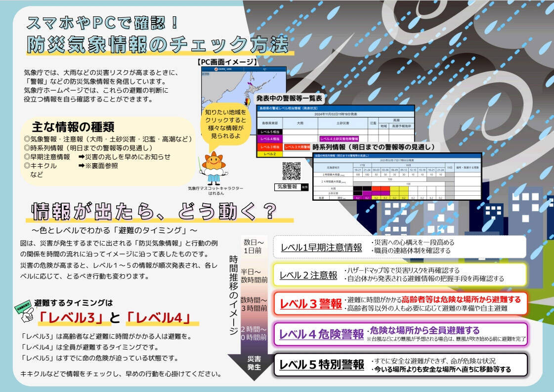 雨や洪水の警報が変わる　新・防災気象情報、警戒レベル表示で行動判断しやすく