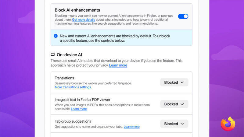 Firefox、AI機能多すぎ問題に対応　一か所で設定管理「AIコントロール」実装