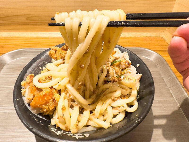 総重量1キロ！ はなまるうどん「爆担々」は意外にも軽やかな食べ口？ 巨漢記者が実食
