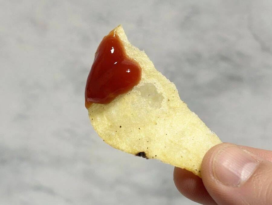 脳がバグるレベルの再現度　「目玉焼きチップス」が完全に目玉焼き味だった