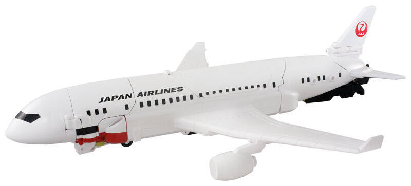 JAL旅客機が「ジョブレイバー」に　鶴丸ロボ爆誕、スーツケースは刀へ変形