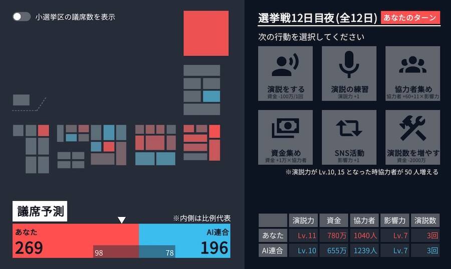 AIより多く議席を獲れ！ゲーム「選挙で勝とう 2026」で架空の選挙戦を擬似体験
