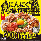 「吉野家が重量1Kgの「にんにくマシマシから揚げ超特盛丼」発売　関東エリアの30店舗限定＆期間限定商品」の画像1